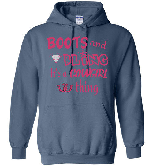 BOOTS AND BLING - It's a COWGIRL Thing Hoodie - Furbabies.love - 5