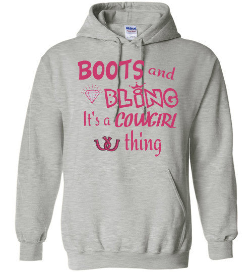 BOOTS AND BLING - It's a COWGIRL Thing Hoodie - Furbabies.love - 7