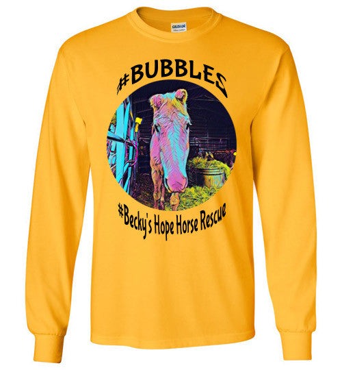 Becky's Hope Horse Rescue #Bubbles Long Sleeve T-shirt - Furbabies.love - 4