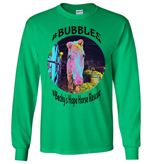 Becky's Hope Horse Rescue #Bubbles Long Sleeve T-shirt - Furbabies.love - 5