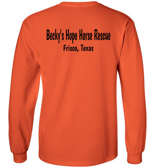 Peace Love and Donkeys - Becky's Hope Horse Rescue Gildan Long Sleeve T-shirt