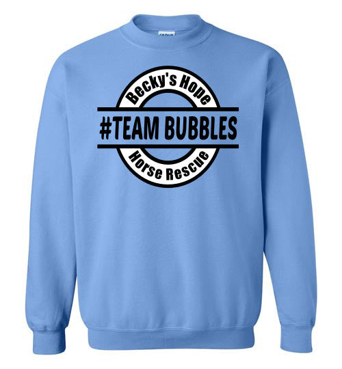 Becky's Hope Horse Rescue #Team Bubbles Crew Neck Sweatshirt - Furbabies.love - 2