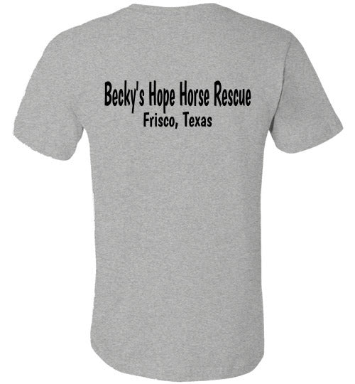 Peace, Love and Donkeys - Becky's Hope Horse Rescue Fitted Tshirt