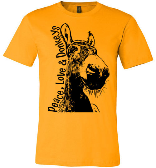 Peace, Love and Donkeys - Becky's Hope Horse Rescue Fitted Tshirt