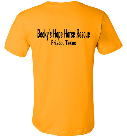 Peace, Love and Donkeys - Becky's Hope Horse Rescue Fitted Tshirt