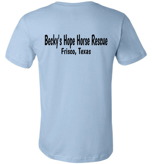 Peace, Love and Donkeys - Becky's Hope Horse Rescue Fitted Tshirt