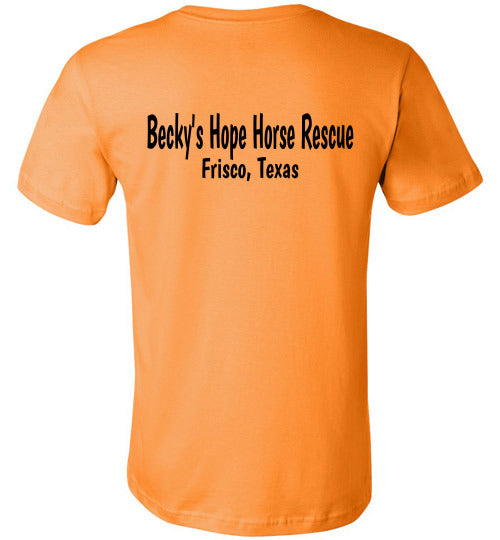 Peace, Love and Donkeys - Becky's Hope Horse Rescue Fitted Tshirt