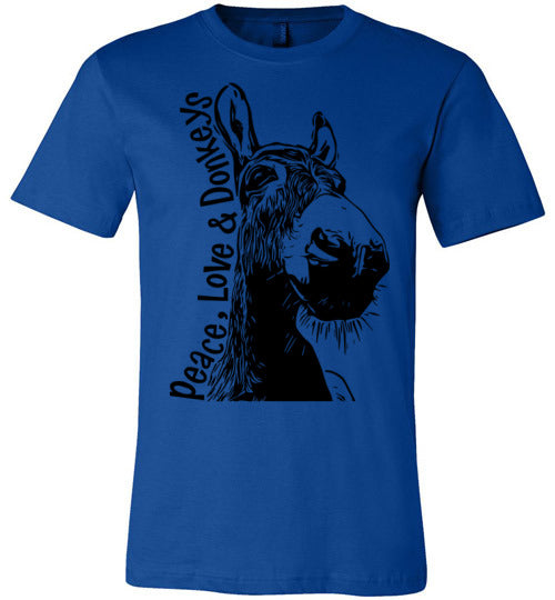 Peace, Love and Donkeys - Becky's Hope Horse Rescue Fitted Tshirt