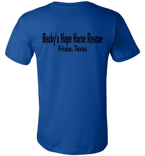 Peace, Love and Donkeys - Becky's Hope Horse Rescue Fitted Tshirt