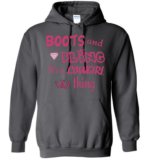 BOOTS AND BLING - It's a COWGIRL Thing Hoodie - Furbabies.love - 3