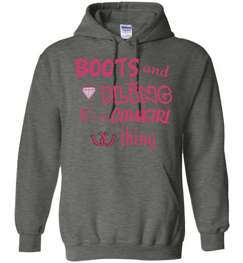 BOOTS AND BLING - It's a COWGIRL Thing Hoodie - Furbabies.love - 4