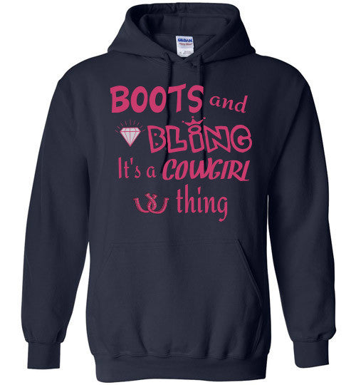 BOOTS AND BLING - It's a COWGIRL Thing Hoodie - Furbabies.love - 6