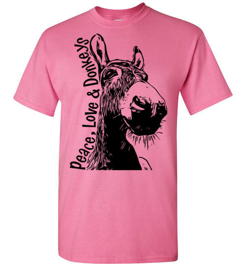 Peace, Love and Donkey's T-shirt benefiting Becky's Hope Horse Rescue