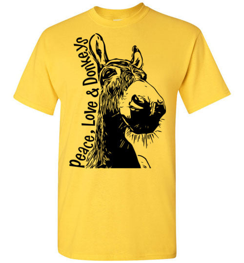 Peace, Love and Donkey's T-shirt benefiting Becky's Hope Horse Rescue