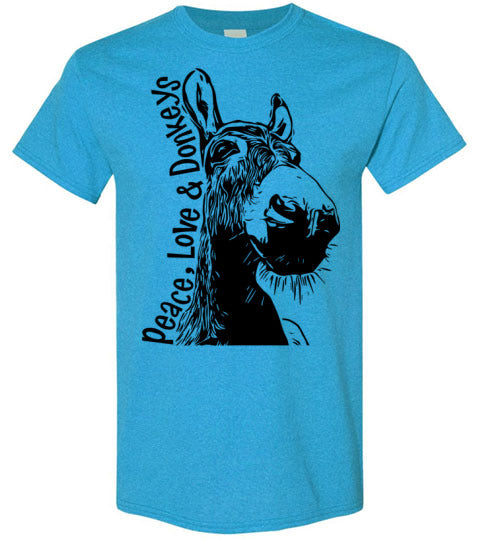Peace, Love & Donkeys - Becky's Hope Horse Rescue Gildan Short Sleeve T-Shirt