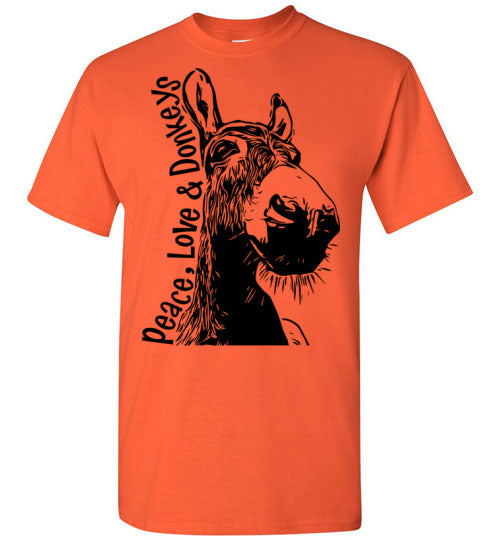 Peace, Love and Donkey's T-shirt benefiting Becky's Hope Horse Rescue
