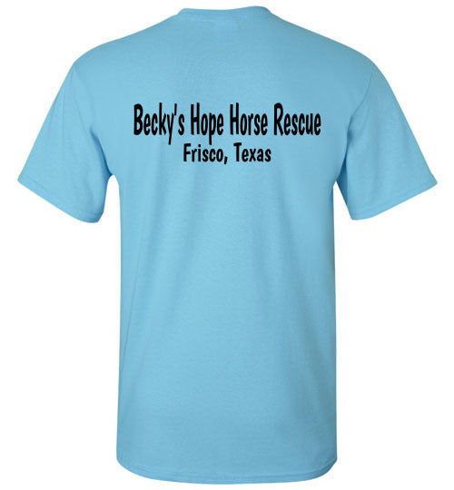 Peace, Love and Donkey's Becky's Hope Horse Rescue Tshirt