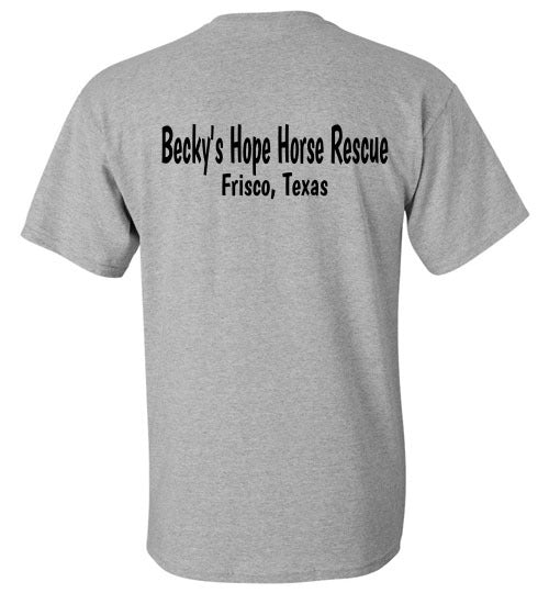 Peace, Love and Donkey's Becky's Hope Horse Rescue Tshirt