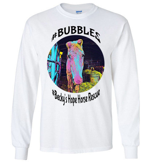 Becky's Hope Horse Rescue #Bubbles Long Sleeve T-shirt - Furbabies.love - 2