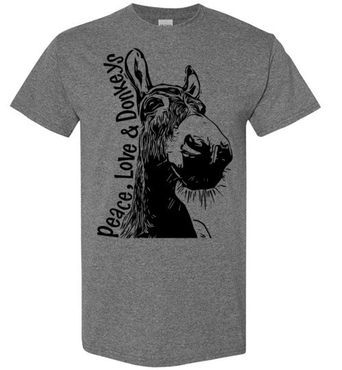 Peace, Love and Donkey's T-shirt benefiting Becky's Hope Horse Rescue