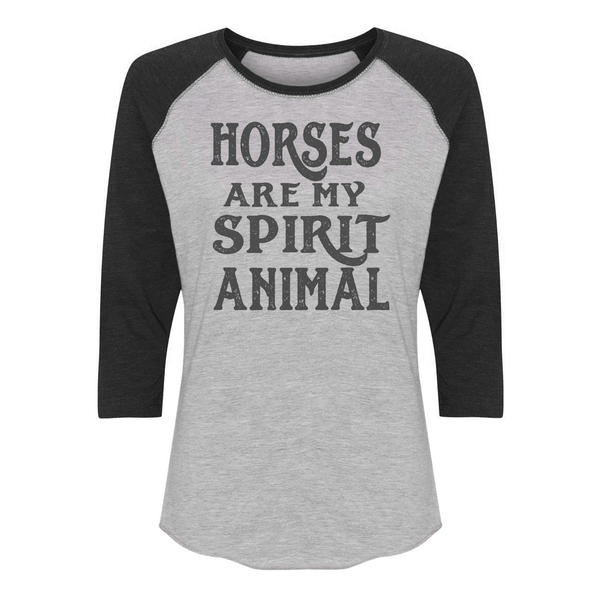Horses are my Spirit Animal Ladies Raglan Shirt - Furbabies.love - 3
