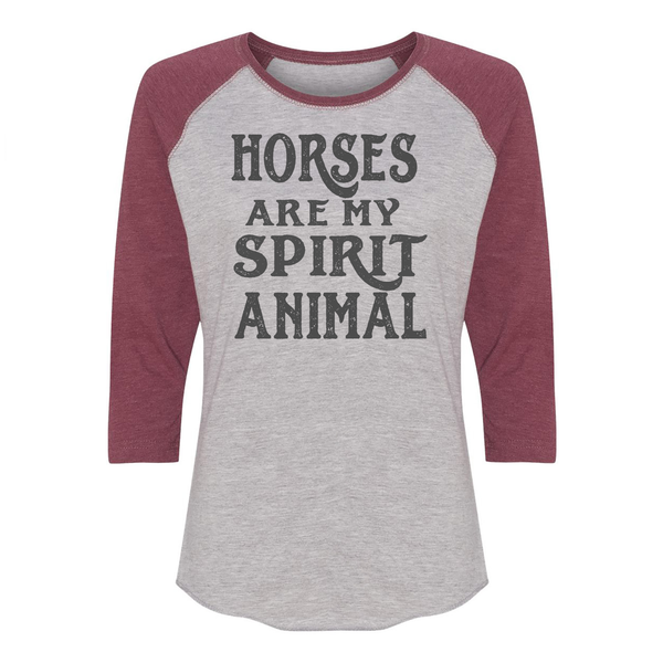 Horses are my Spirit Animal Ladies Raglan Shirt - Furbabies.love - 1