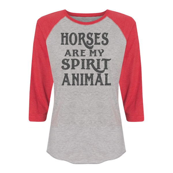 Horses are my Spirit Animal Ladies Raglan Shirt - Furbabies.love - 5