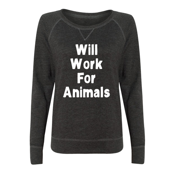 Will Work For Animals Long Sleeve Ladies Shirt - Furbabies.love - 5