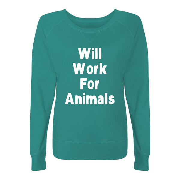 Will Work For Animals Long Sleeve Ladies Shirt - Furbabies.love - 7